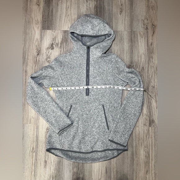 Lululemon Fleece Hoodie Jacket Better Sweater Gray/White Birch Size 6 - Picture 7 of 9